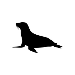 Cute seal animal silhouette vector flat illustration design. 