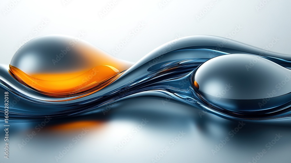 Aufkleber abstract design with smooth liquid-like forms.