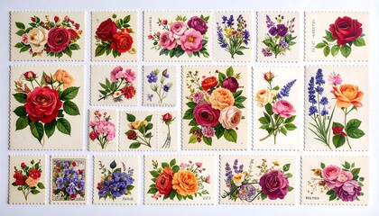 Vintage floral postcard collection