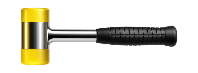 Polyurethane mallet with a yellow translucent head for delicate automotive bodywork.