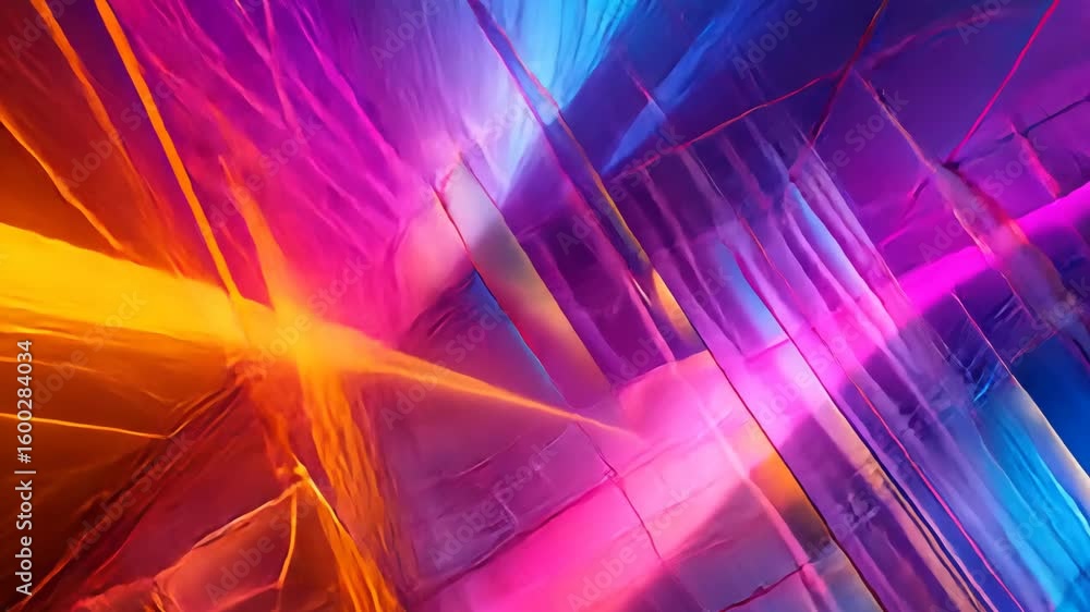 Poster bright and vivid colors overlap, forming intricate patterns and fluid movements that captivate and e