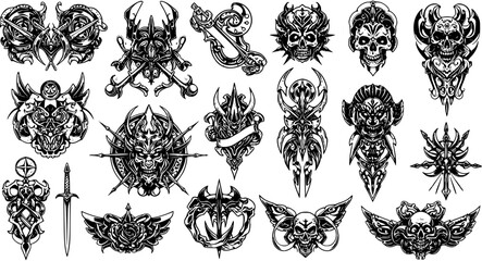 tattoo pattern on white background 
