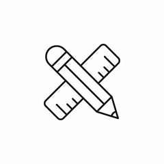 pencil ruler tools icon sign vector