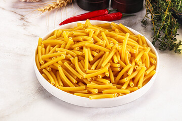 Italian pasta Maccherony for cooking