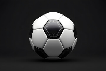 Naklejka premium Classic Soccer Ball Spotlight Black and White Football Game Theme