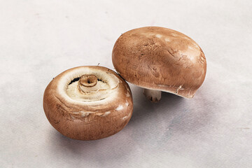 Raw brown champignon for cooking