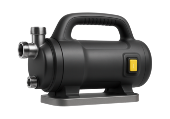 Portable electric drainage pump with a compact design for small water removal tasks in gardens.