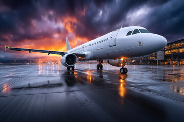 A large passenger jet sitting on top of an airport tarmac