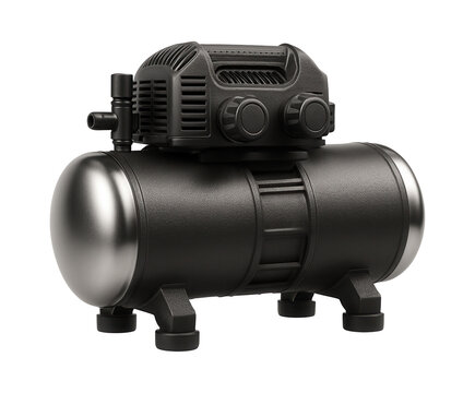 Oil compressor with a dual-tank design for increased air storage in a metal fabrication shop. - Powered by Adobe