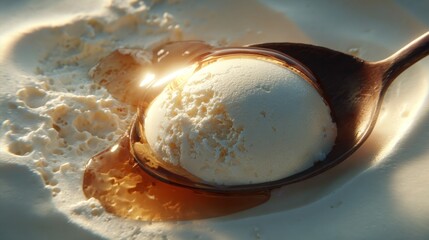 Creamy ice cream scoop