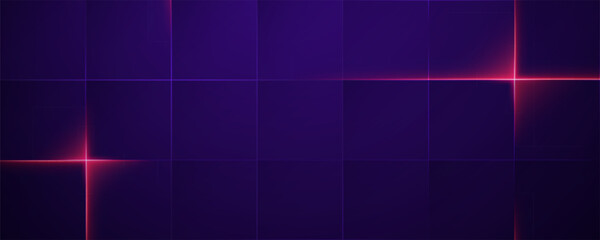 Purple grid with glowing red and pink intersecting lines