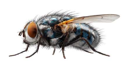 Detailed 3D render of a fly in photorealistic style background isolated on a Transparent background, PNG file.