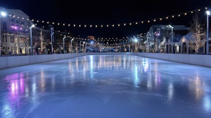 Ice rink at night