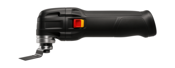 Oscillating multi-tool with a vibrating blade attachment for renovation work.