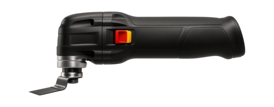 Oscillating multi-tool with a vibrating blade attachment for renovation work.