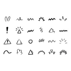Fototapeta premium Collection of hand drawn abstract shapes isolated on white background