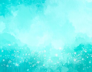 Abstract watercolor grunge with blue snow and ice for a winter holiday celebration
