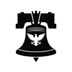 American liberty bell silhouette with eagle emblem