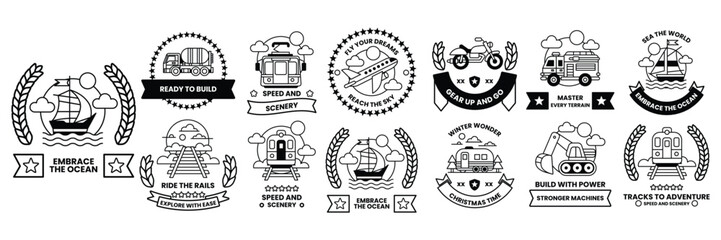 Obraz premium collection of fruit and vegetable badges