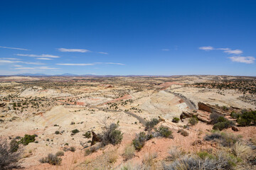 View of wide Arizona dessert on the border to Utah