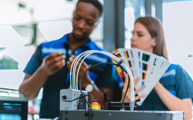  Engineer Selecting Colors for 3D Printed Products