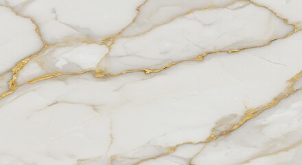 An exquisite white marble surface adorned with golden veins creates a