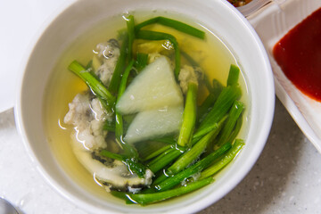 puffer fish stew in the bowl