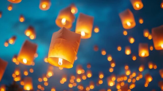 Floating Sky Unfounded During Night Festival