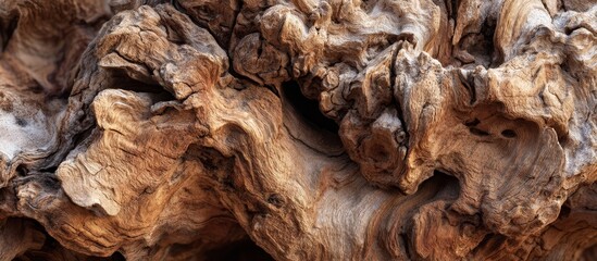 Detailed Texture of Wooden Burlwood Stump