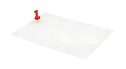 white note paper texture with curled corner, pinned red push button, ready for your message. Front...