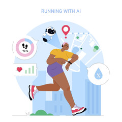 World Running Day. Flat Vector Illustration