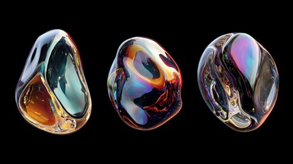 Set of 3d fluid liquid amorphous glasses