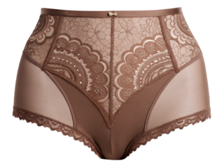 High waist panties detailed with lace design in a taupe color intimate apparel for womens comfort and fashion,elegant lingerie