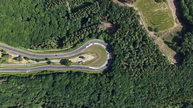 caracciola karussel, nurburgring, nordschleife, race track in the german eifel.
