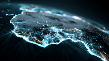 Network connection world map data visualization technology background abstract illustration 100