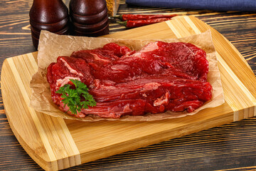 Raw beef meat piece for cooking