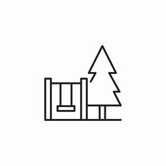 swing set tree icon sign vector