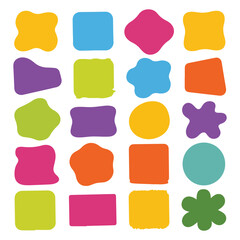 Colorful abstract organic shapes on white background