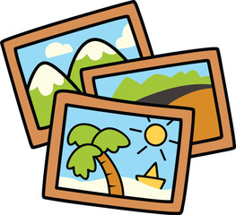 Stack of landscape travel photos