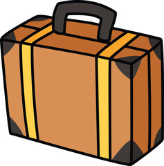 Brown suitcase with black handle