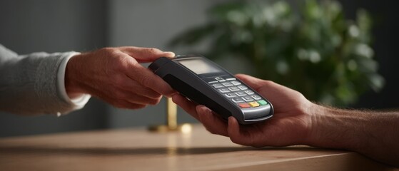 Biometric payment concept with hand scanner for contactless transactions