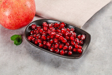 Ripe sweet red pomegranate seeds