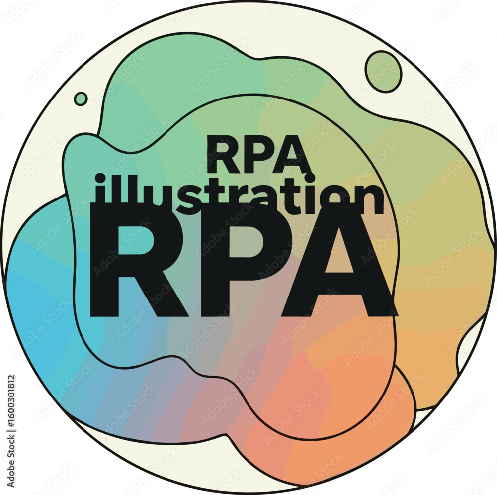 Poster abstract illustration of the robotic process automation (rpa). modern circle design, technological i