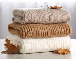 Fresh, clean white towels stacked for a relaxing spa and wellness treatment