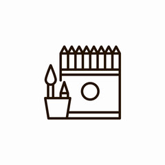 art supplies box icon sign vector