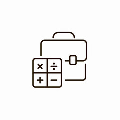 briefcase with calculator icon sign vector