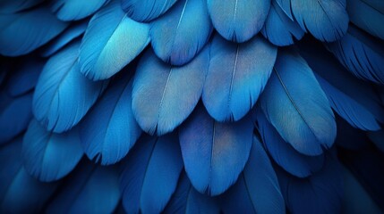 Close-up view of vibrant blue feathers