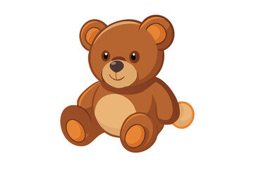 Fototapeta premium Cute brown teddy bear on white background
