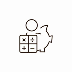 financial piggy calculator icon sign vector