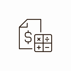 financial statement calculator icon sign vector
